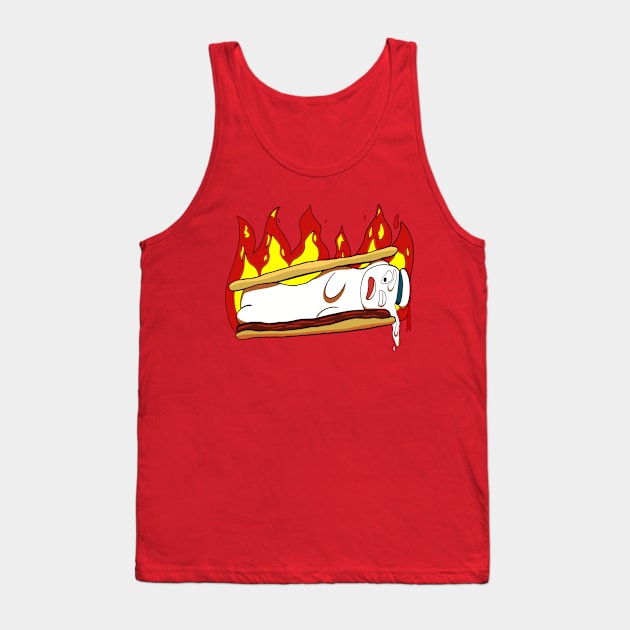 Ghostbusters Stay Puft Marshmallow Man S’mores Tank Top by Jamie Collins